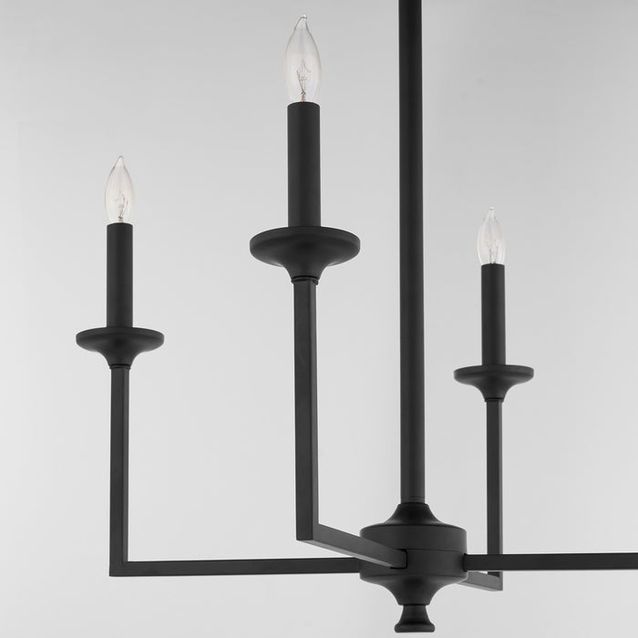 Quorum 6005-4-59 Four Light Chandelier, Matte Black