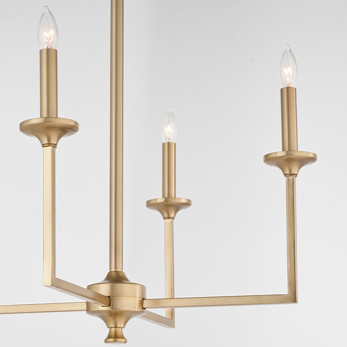 Quorum 6005-4-80 Four Light Chandelier, Aged Brass