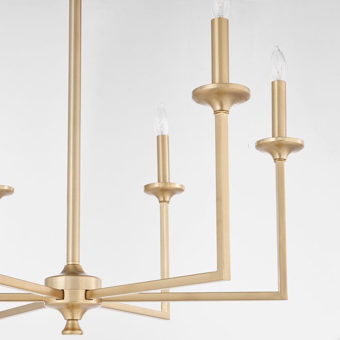 Quorum 6005-6-80 Six Light Chandelier, Aged Brass