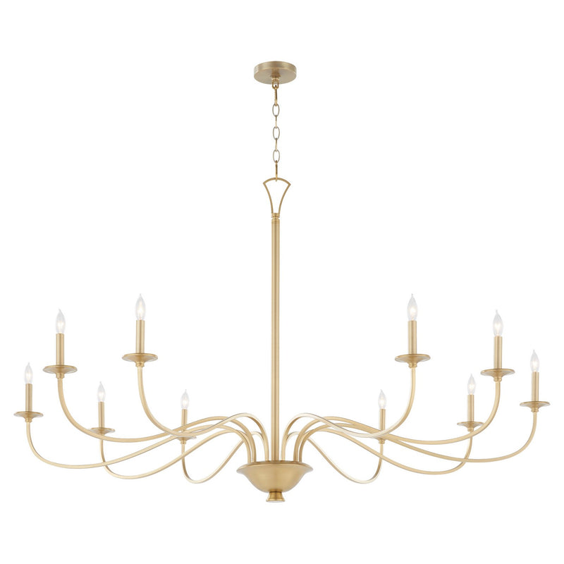 Quorum 6021-10-80 Ten Light Chandelier, Aged Brass