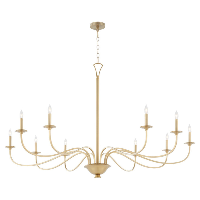 Quorum 6021-10-80 Ten Light Chandelier, Aged Brass