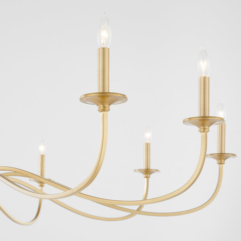 Quorum 6021-10-80 Ten Light Chandelier, Aged Brass