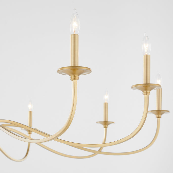 Quorum 6021-10-80 Ten Light Chandelier, Aged Brass