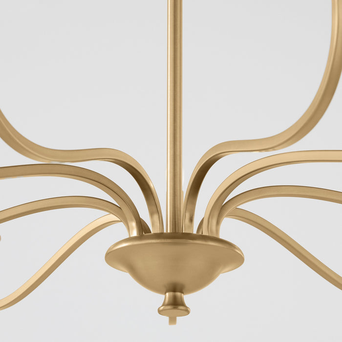 Quorum 6021-6-80 Six Light Chandelier, Aged Brass