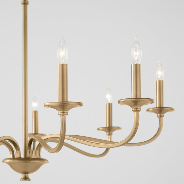 Quorum 6021-9-80 Nine Light Chandelier, Aged Brass