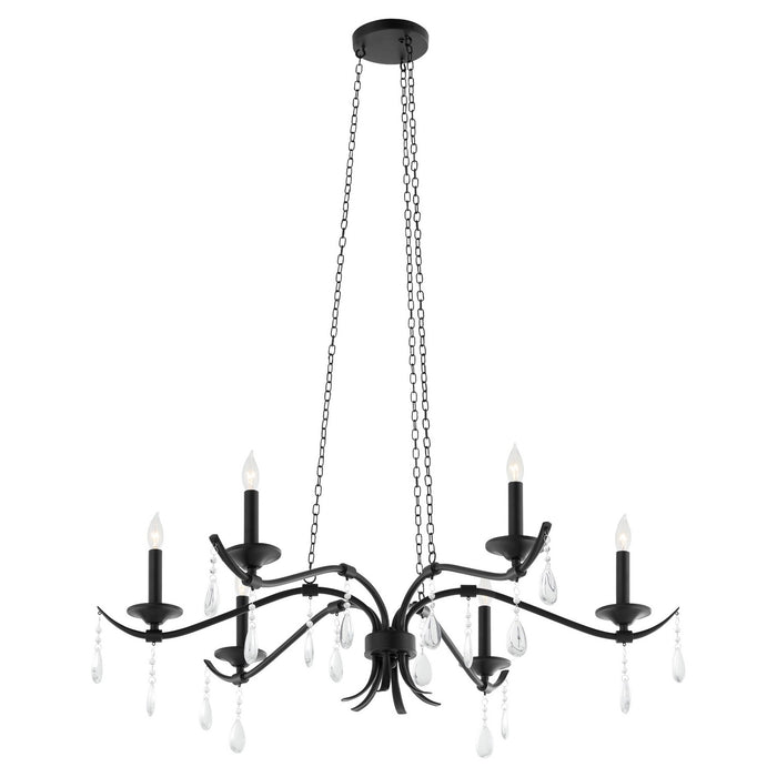 Quorum 603-6-59 Six Light Chandelier, Matte Black