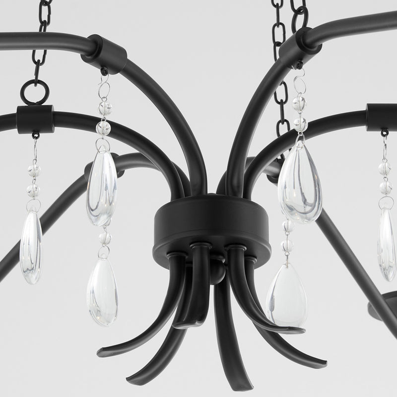 Quorum 603-6-59 Six Light Chandelier, Matte Black