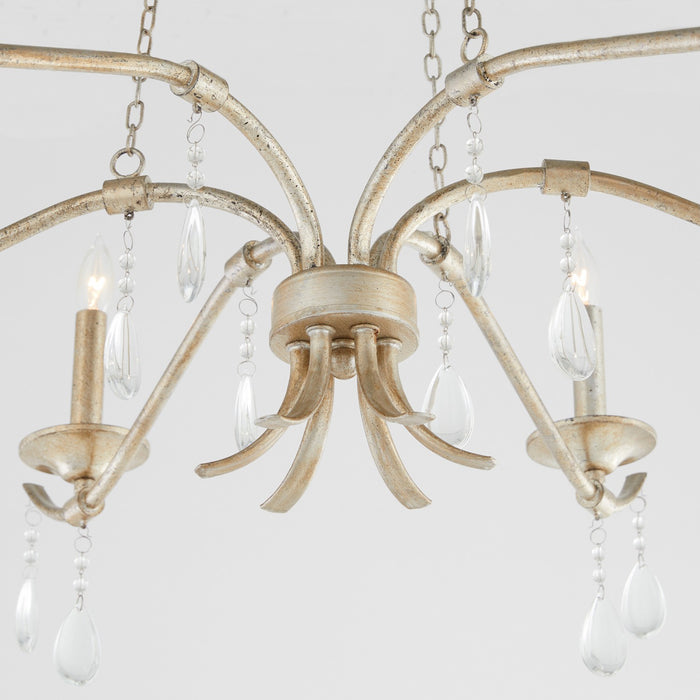 Quorum 603-6-60 Six Light Chandelier, Aged Silver Leaf