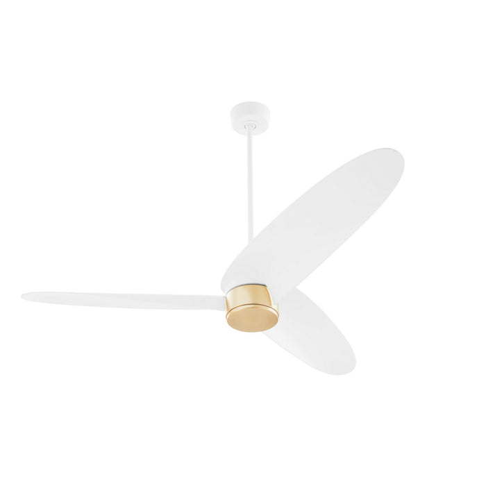 Quorum 61603-8 60" Patio Fan, Studio White w/ Aged Brass