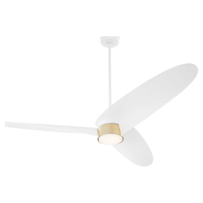 Quorum 61603-8 60" Patio Fan, Studio White w/ Aged Brass