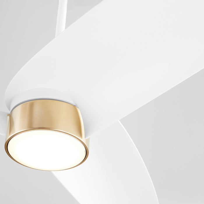 Quorum 61603-8 60" Patio Fan, Studio White w/ Aged Brass