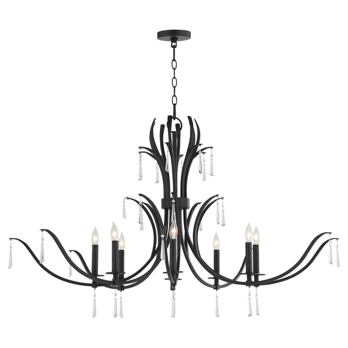Quorum 620-8-59 Eight Light Chandelier, Matte Black