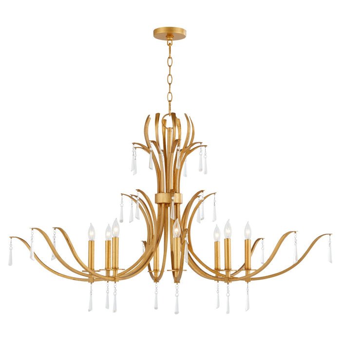 Quorum 620-8-74 Eight Light Chandelier, Gold Leaf
