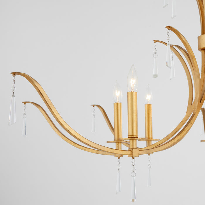 Quorum 620-8-74 Eight Light Chandelier, Gold Leaf