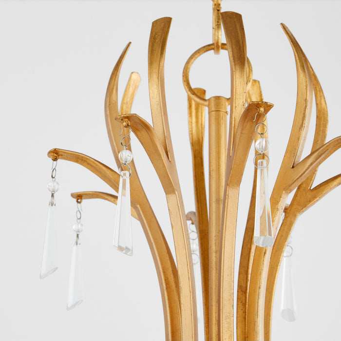 Quorum 620-8-74 Eight Light Chandelier, Gold Leaf