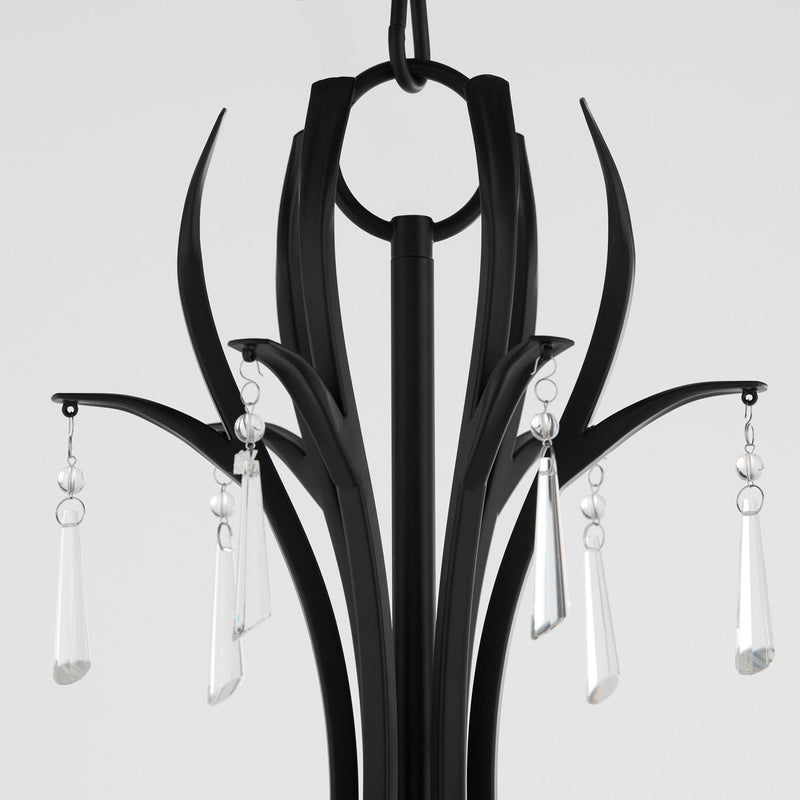 Quorum 621-6-59 Six Light Chandelier, Matte Black (Display - Final Sale)