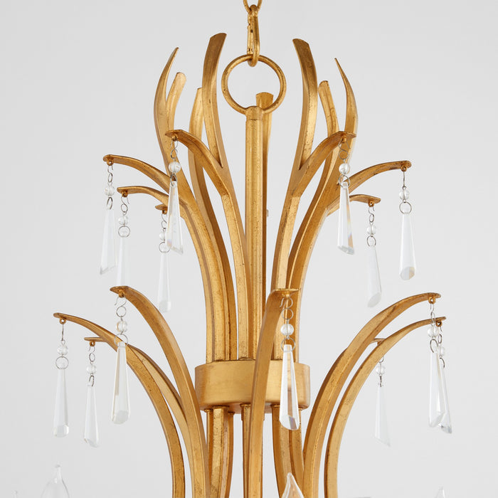 Quorum 621-8-74 Eight Light Chandelier, Gold Leaf