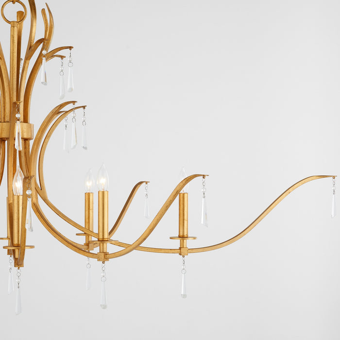 Quorum 621-8-74 Eight Light Chandelier, Gold Leaf