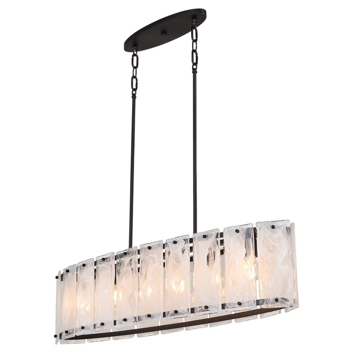 Quorum 6575-6-59 Six Light Linear Pendant, Matte Black