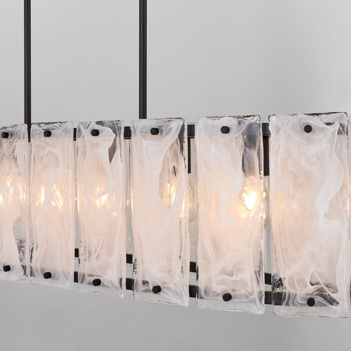 Quorum 6575-6-59 Six Light Linear Pendant, Matte Black