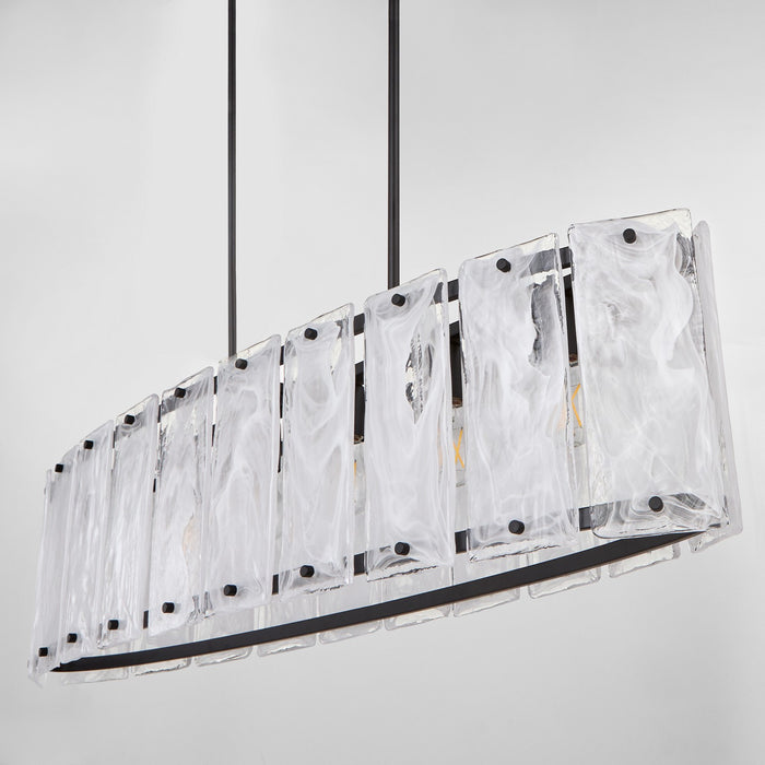 Quorum 6575-6-59 Six Light Linear Pendant, Matte Black
