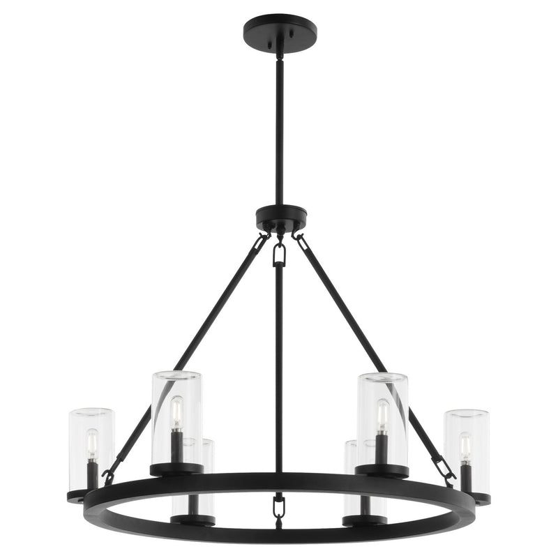 Quorum 70-6-59 Six Light Chandelier, Matte Black