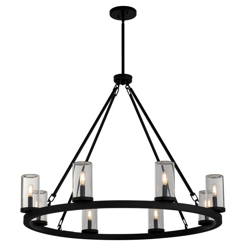 Quorum 70-8-59 Eight Light Chandelier, Matte Black