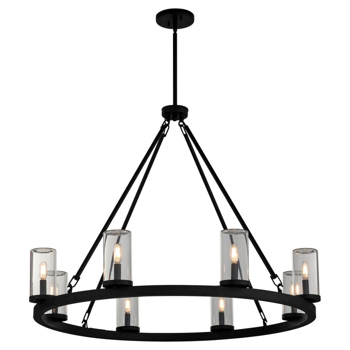 Quorum 70-8-59 Eight Light Chandelier, Matte Black