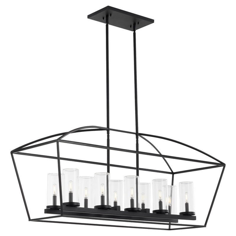Quorum 71-10-59 Ten Light Linear Chandelier, Matte Black