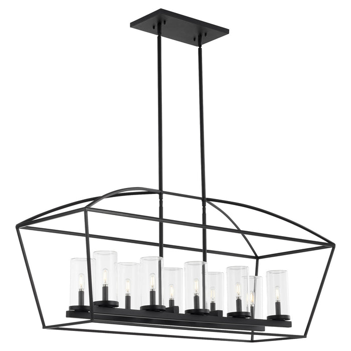 Quorum 71-10-59 Ten Light Linear Chandelier, Matte Black