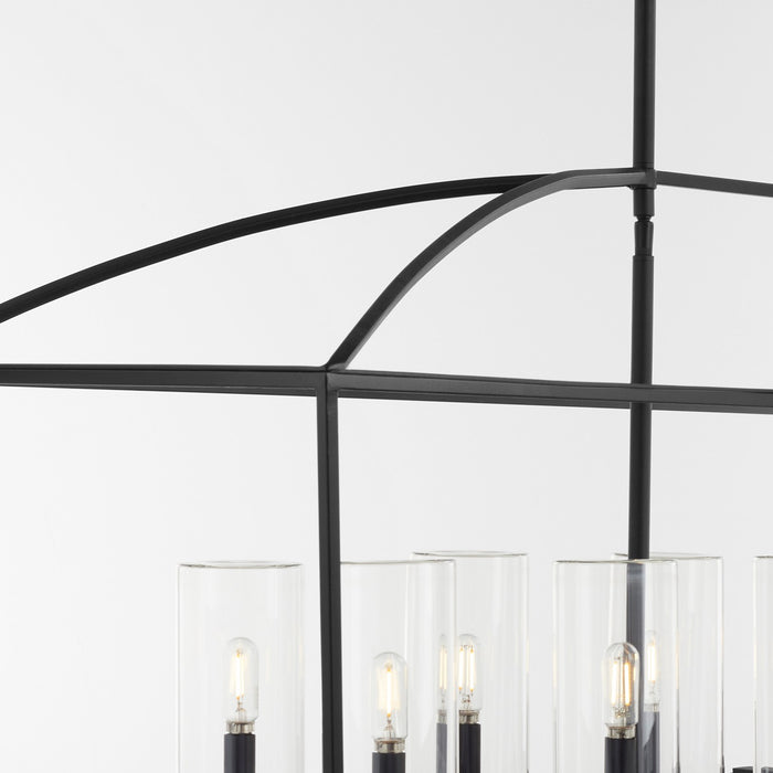 Quorum 71-10-59 Ten Light Linear Chandelier, Matte Black
