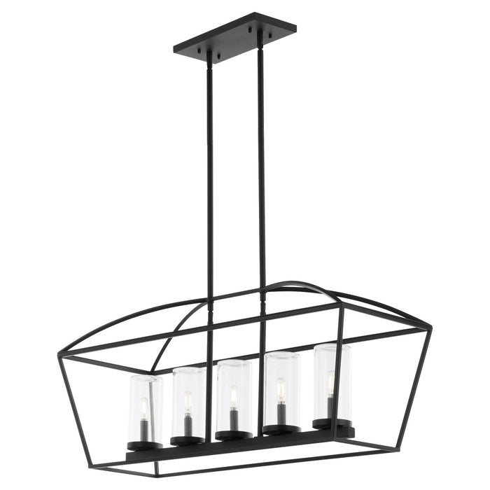 Quorum 71-5-59 Five Light Linear Chandelier, Matte Black