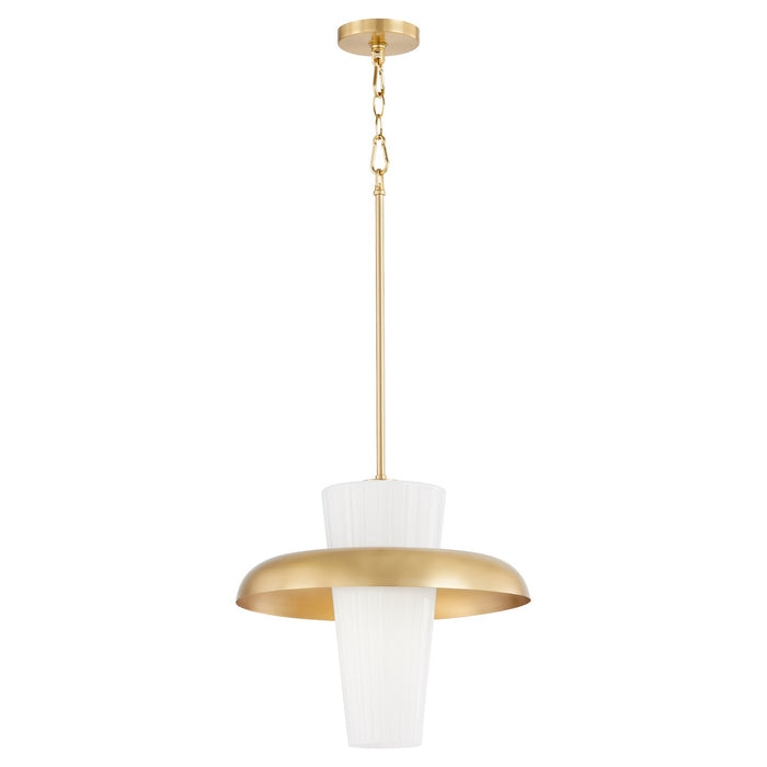 Quorum 8227-20-80 One Light Pendant, Aged Brass