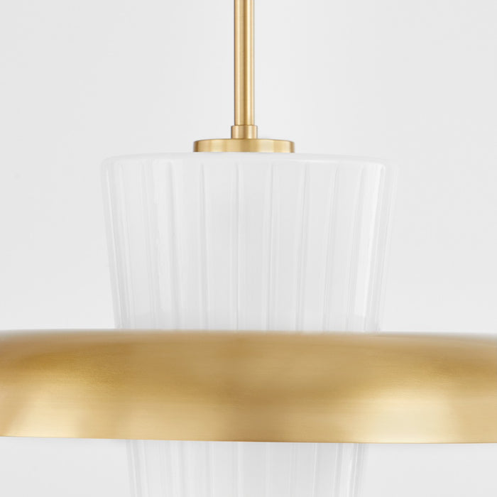 Quorum 8227-20-80 One Light Pendant, Aged Brass