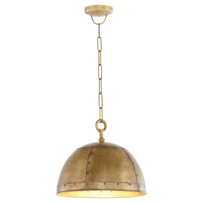 Quorum 85-1-75 One Light Pendant, Artisan Brass