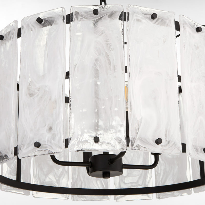 Quorum 8575-4-59 Four Light Pendant, Matte Black