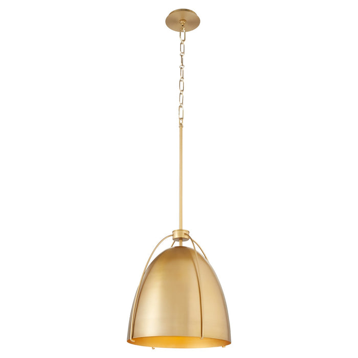 Quorum 860-1-80 One Light Pendant, Aged Brass