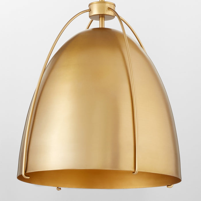 Quorum 860-1-80 One Light Pendant, Aged Brass