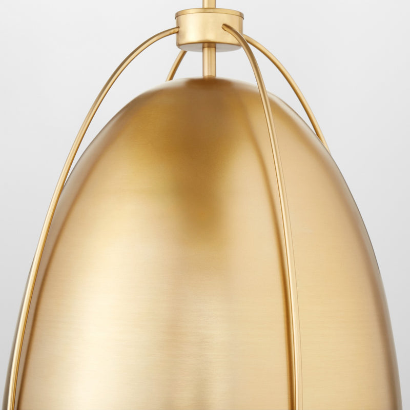 Quorum 860-1-80 One Light Pendant, Aged Brass