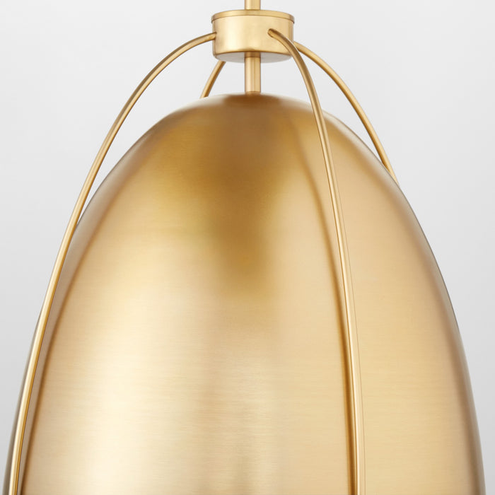 Quorum 860-1-80 One Light Pendant, Aged Brass