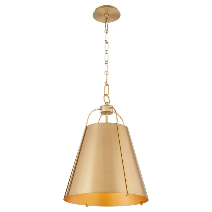 Quorum 861-1-80 One Light Pendant, Aged Brass