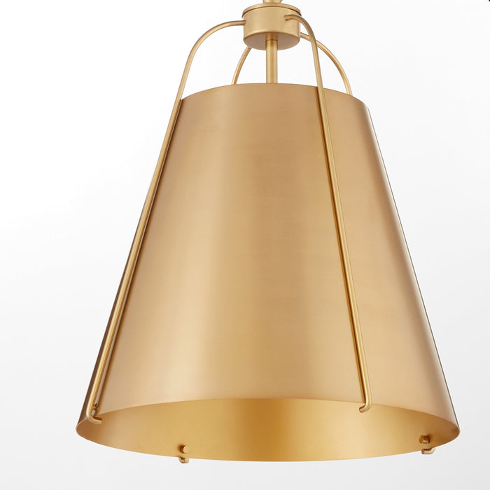 Quorum 861-1-80 One Light Pendant, Aged Brass