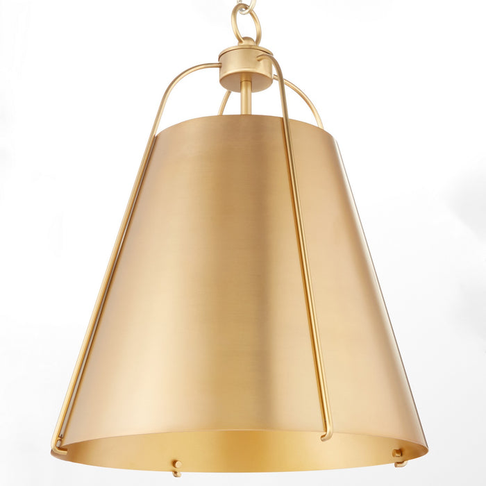 Quorum 861-1-80 One Light Pendant, Aged Brass
