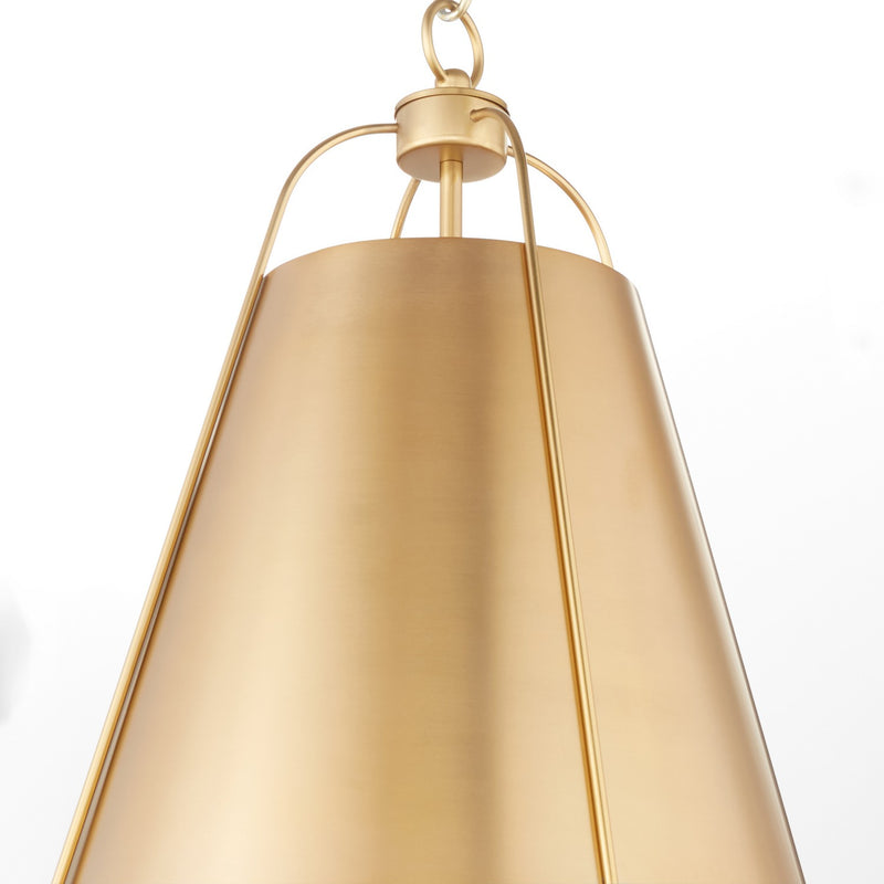 Quorum 861-1-80 One Light Pendant, Aged Brass