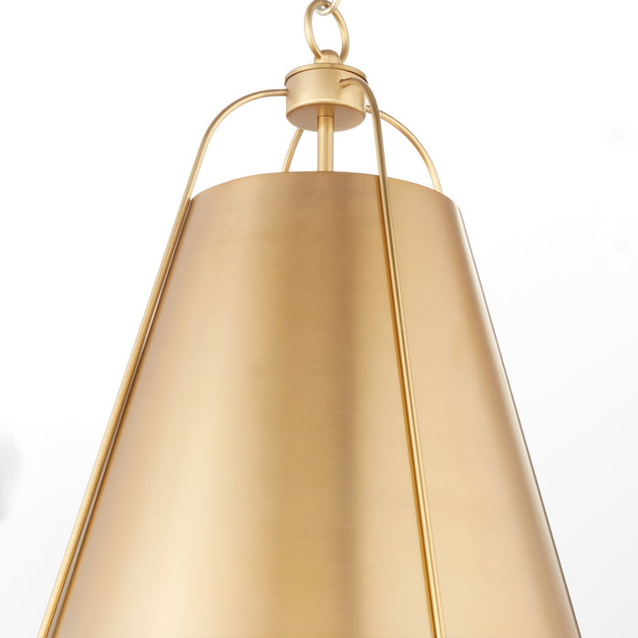 Quorum 861-1-80 One Light Pendant, Aged Brass