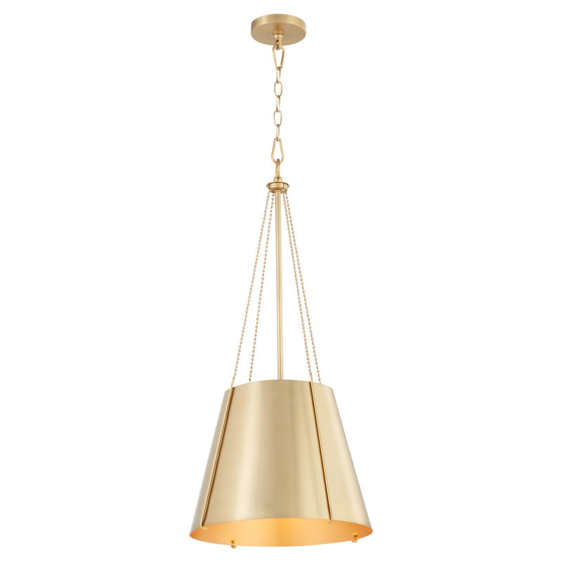Quorum 862-1-80 One Light Pendant, Aged Brass