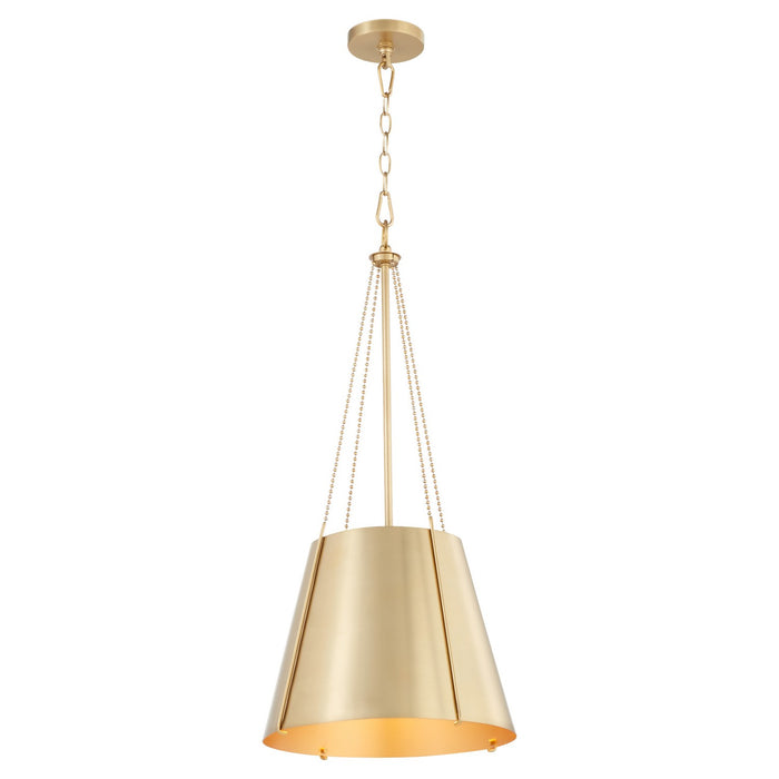 Quorum 862-1-80 One Light Pendant, Aged Brass