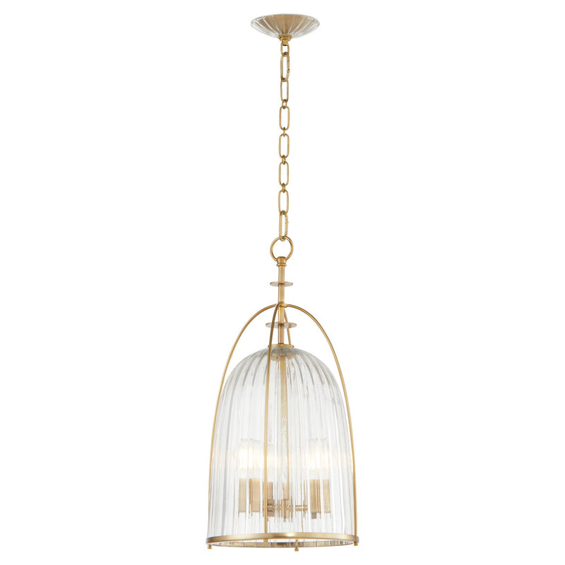 Quorum 863-3-80 Three Light Pendant, Aged Brass