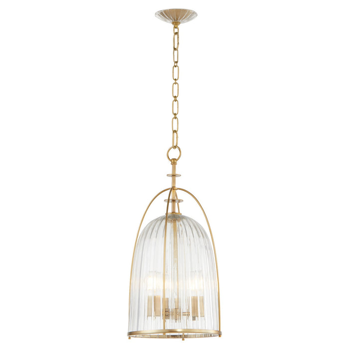 Quorum 863-3-80 Three Light Pendant, Aged Brass