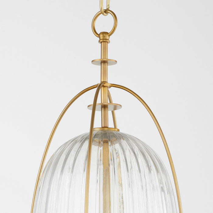 Quorum 863-3-80 Three Light Pendant, Aged Brass